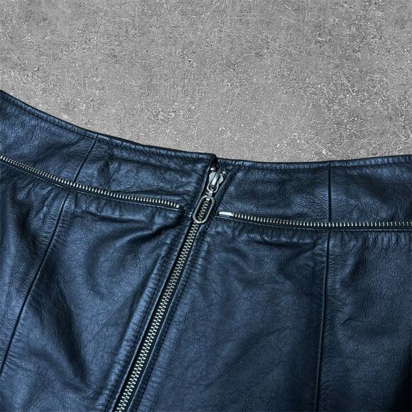 Y2K Harley Davidson Zipper Leather Skirt 6 - Picture 2 of 5